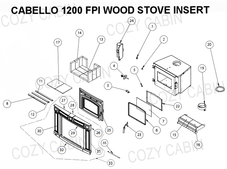 CABELLO 1200 & 1200-C FPI WOOD STOVE INSERT (April 25, 2013 - May 5, 2020) #C-13851